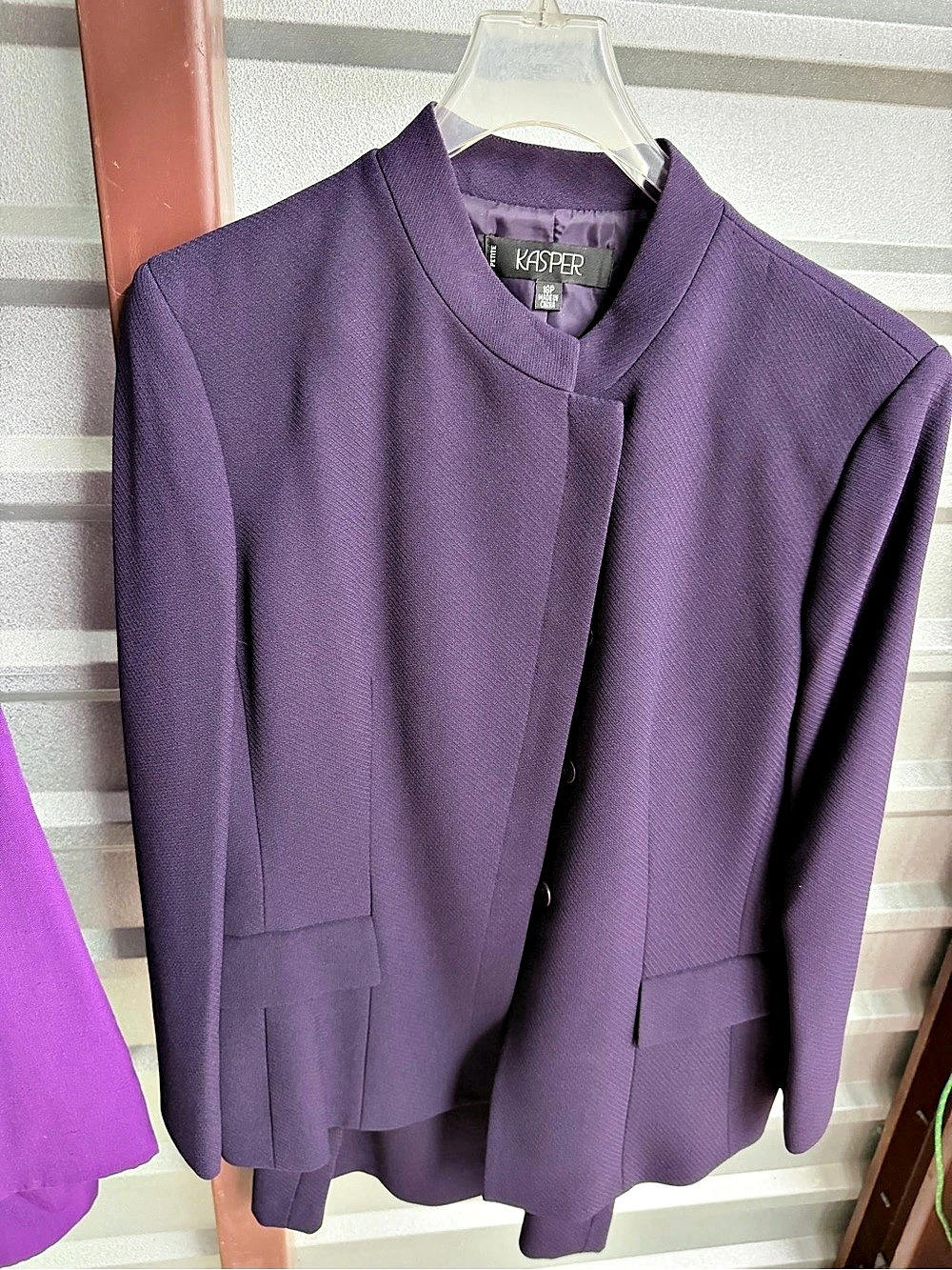 Kasper Petite suit with knee length skirtPurple Size 16P Like New
